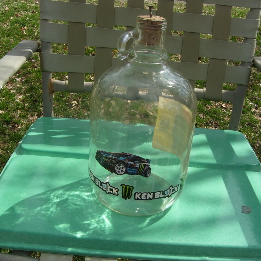 KEN BLOCK RACE CAR DRIVER EMBLEMS ON 1 GALLON JUG BANK NEAT